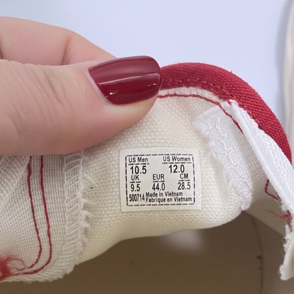 Vans Classic Red Slip-On Sneakers - Excellent Condition - Size Men's 10.5 - Picture 10 of 11